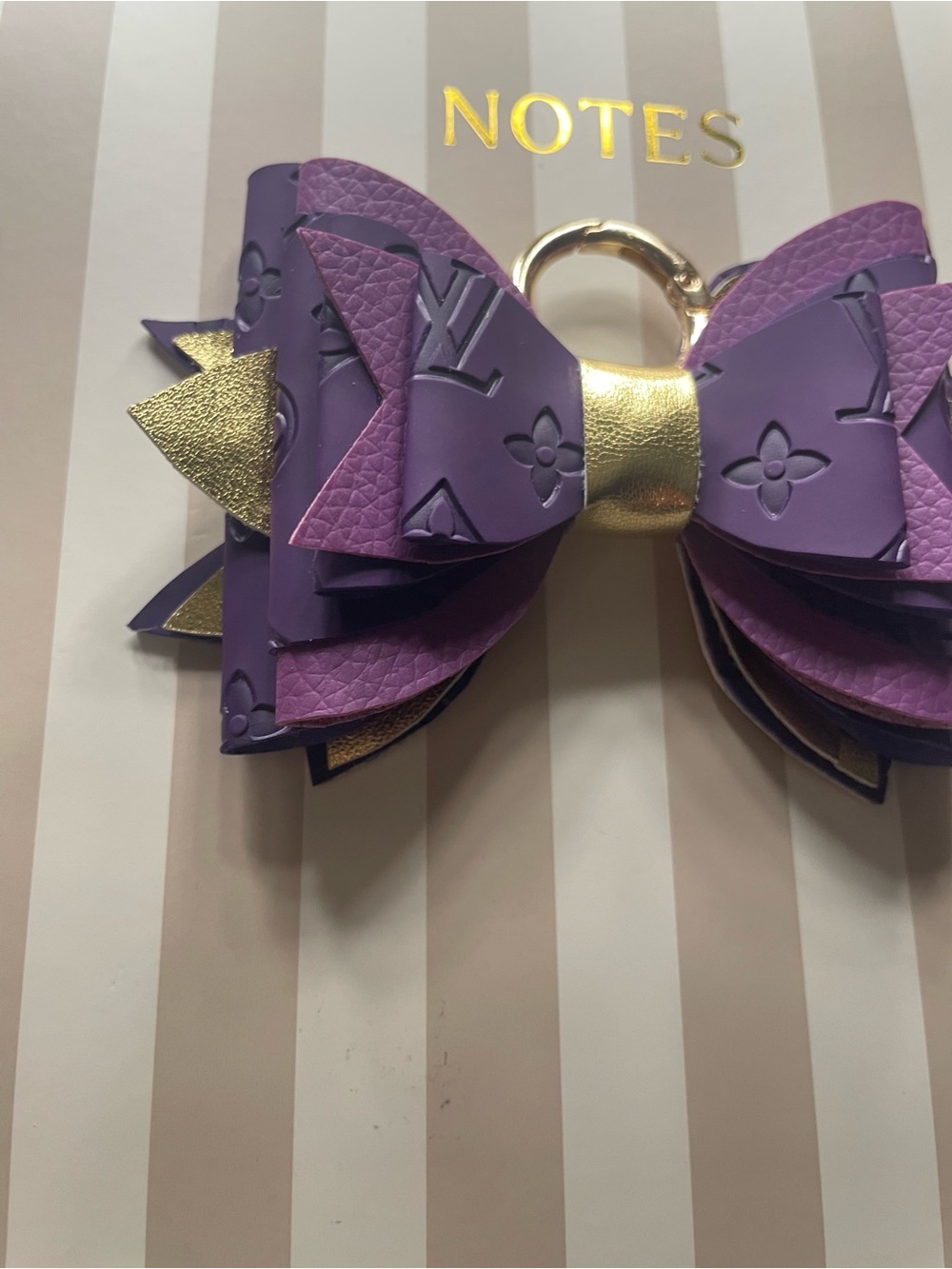 Large Purple Layered keychain bow - Picture 2 of 4